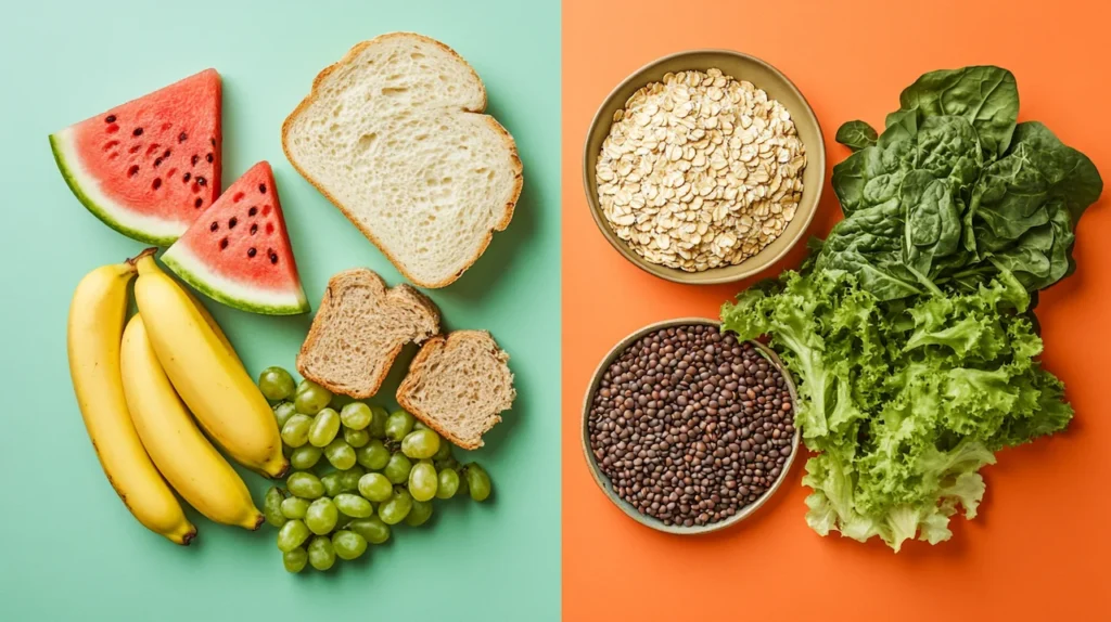 Glycemic Index vs. Glycemic Load comparison chart